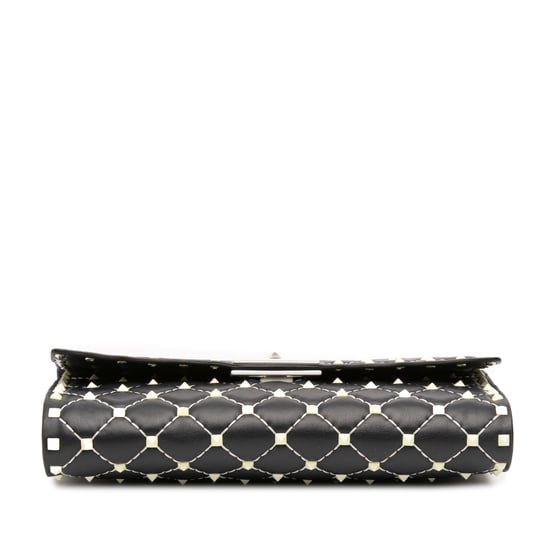 Pre-owned Quilted Lambskin Free Rockstud Spike Wallet On Chain - Image 3