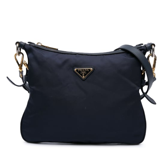 Tweedehands Saffiano Afgewerkte Tessuto Zip Top Schoudertas - Image 1