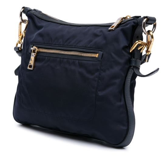 Tweedehands Saffiano Afgewerkte Tessuto Zip Top Schoudertas - Image 2