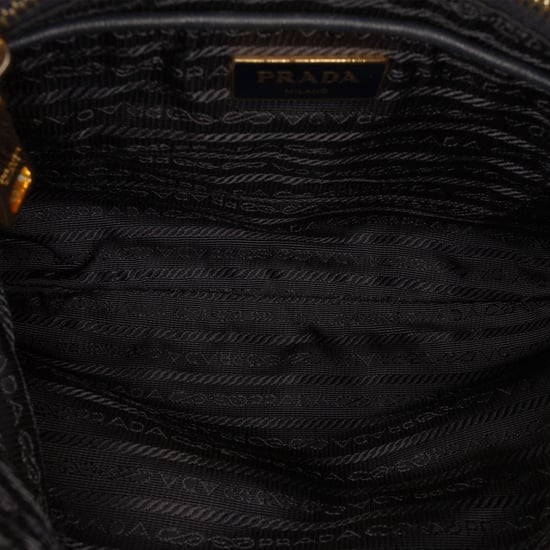 Tweedehands Saffiano Afgewerkte Tessuto Zip Top Schoudertas - Image 4
