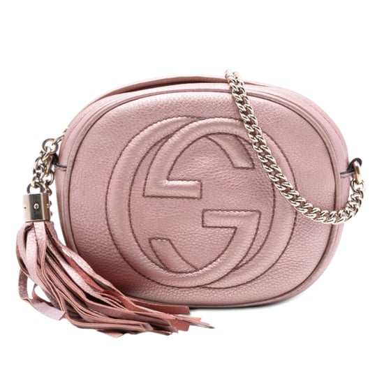 Pre-owned Mini Metallic Pebbled Calfskin Soho Chain Crossbody - Image 1