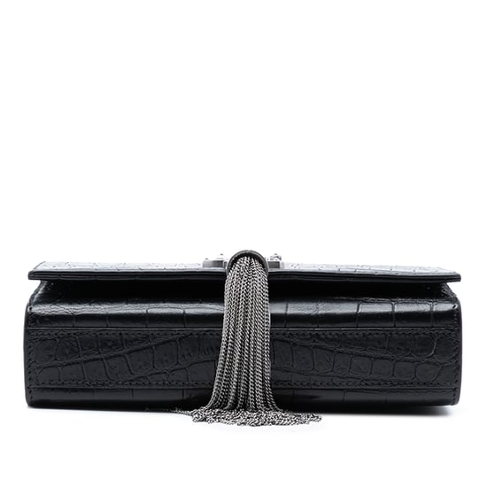 Pre-owned Small Croc Embossed Leather Monogram Kate Tassel Crossbody - Image 3