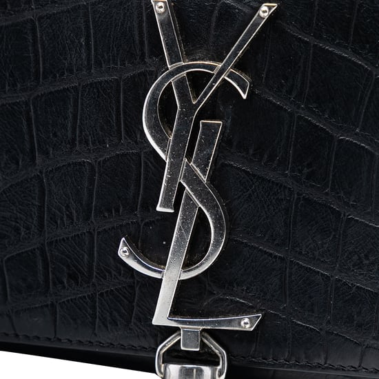 Pre-owned Small Croc Embossed Leather Monogram Kate Tassel Crossbody - Image 5
