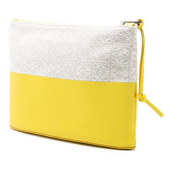 Pre-owned Repeat Anagram Jacquard And Leather Oblong Pouch - Image 2