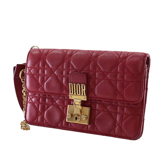 Tweedehands Lamsleer Cannage Dioraddict Pols Clutch - Image 3