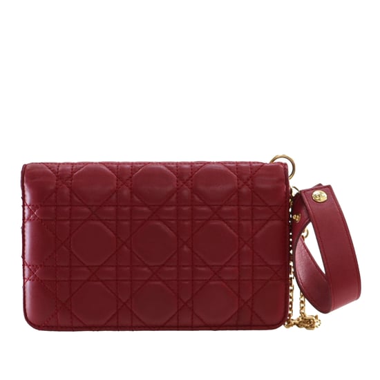 Tweedehands Lamsleer Cannage Dioraddict Pols Clutch - Image 4