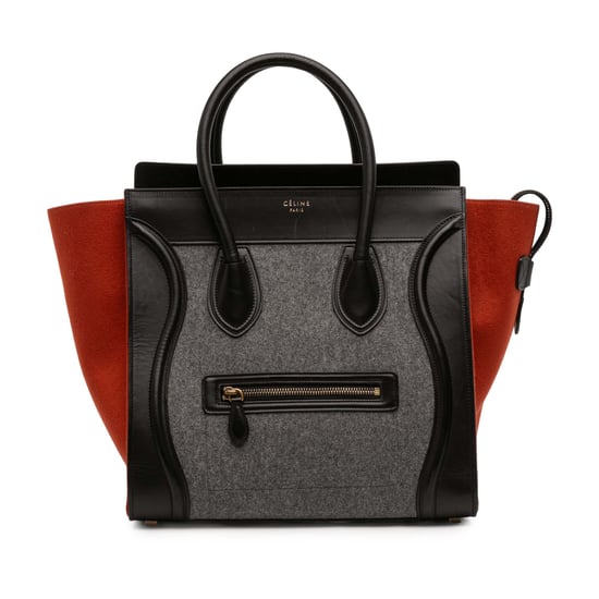 Pre-owned Mini Tricolor Felt Wool And Calfskin Luggage Tote - Image 1