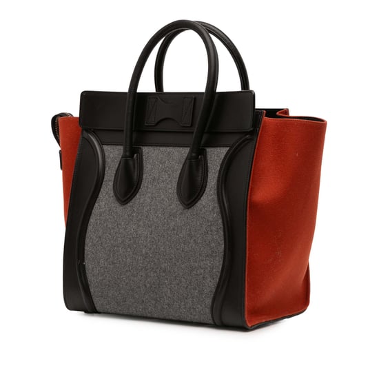 Pre-owned Mini Tricolor Felt Wool And Calfskin Luggage Tote - Image 2
