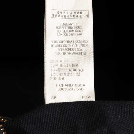 Begagnad Liten Läder- och House Check Canvas Canterbury Tote - Image 6