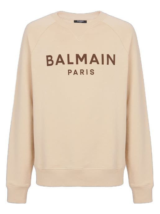 Logo Print Sweatshirt in Beige - Image 2