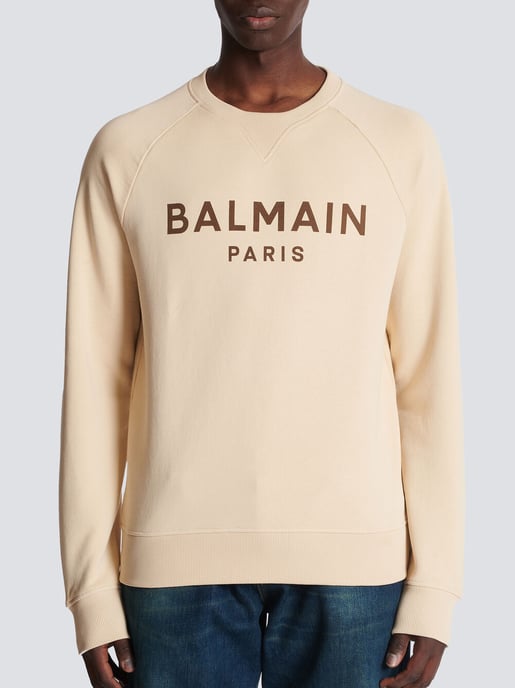 Logo Print Sweatshirt in Beige - Image 5