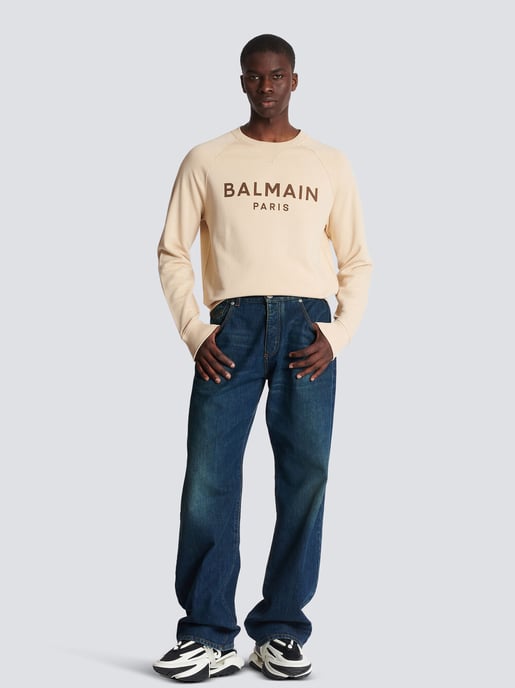Logo Print Sweatshirt in Beige - Image 6