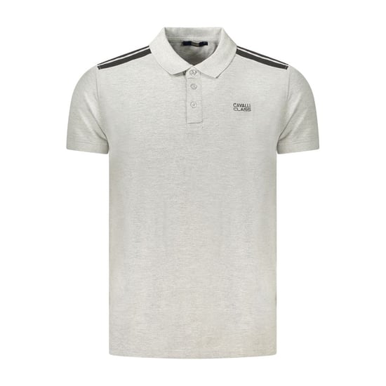 Cavalli Class Grigio Katoenen Heren Polo Shirt - Image 1