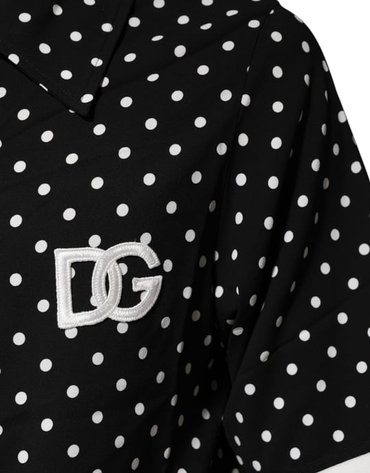 Dolce & Gabbana Zwarte Polka Dots Korte Mouwen Col Polo T-shirt - Image 6