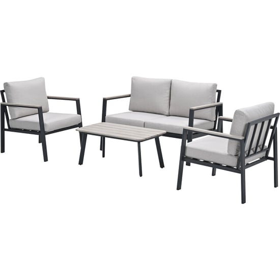 Garden Impressions Ricca aluminium loungeset carbon black desert sand - Image 1