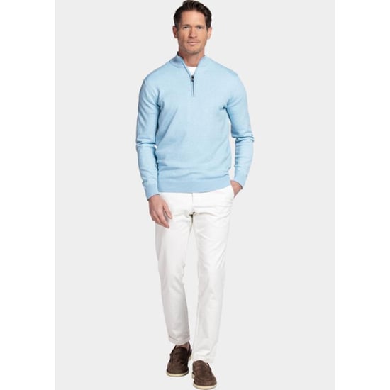 Bos Bright Blue Half zip cotton regular fit licht 618400cct-13/615 - Image 2