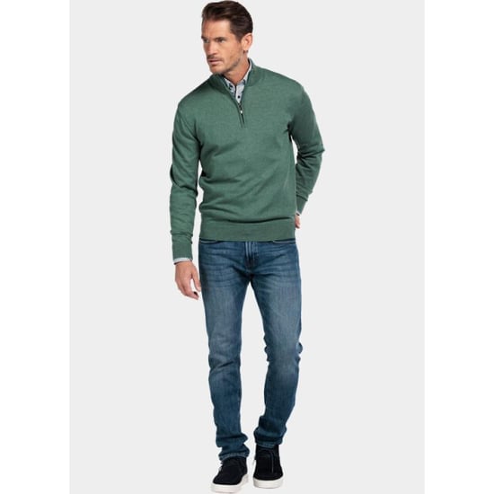 Bos Bright Blue Half zip cotton 1/2 zipp regular fit 618400cct-13/735 - Image 2