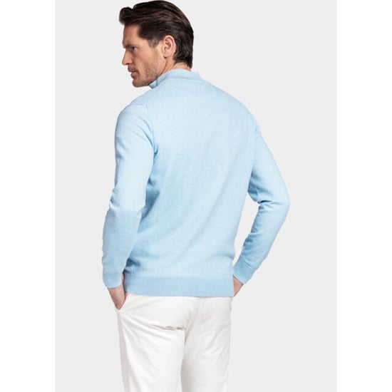 Bos Bright Blue Half zip cotton regular fit licht 618400cct-13/615 - Image 5