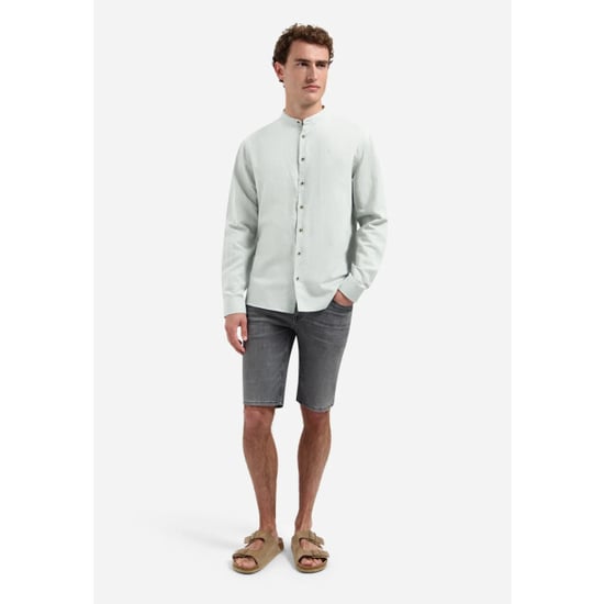 No Excess Shirt with linen granddad dusty green - Image 2