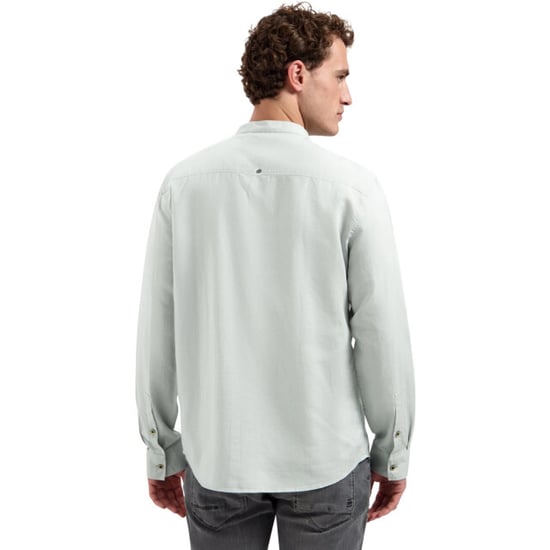 No Excess Shirt with linen granddad dusty green - Image 4