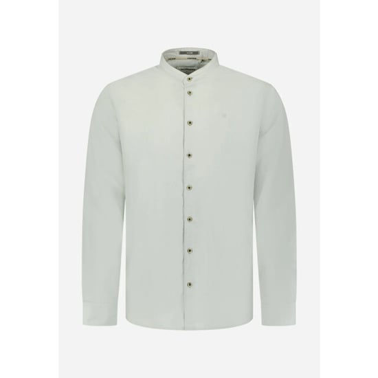 No Excess Shirt with linen granddad dusty green - Image 5