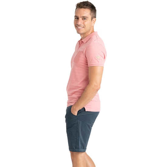 Heren Korte Mouwen Katoenen Polo Shirt met Pocket, Gestreepte Textuur PRI2641 - Image 3