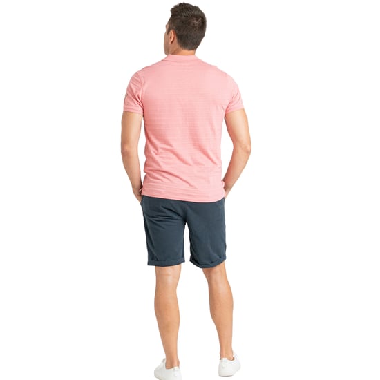Heren Korte Mouwen Katoenen Polo Shirt met Pocket, Gestreepte Textuur PRI2641 - Image 4