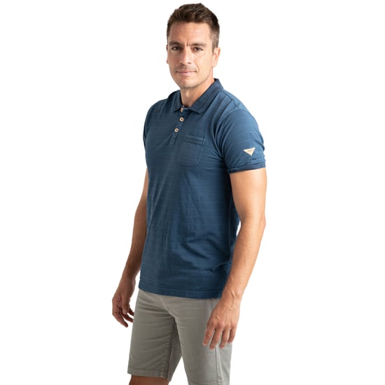 Men's Short Sleeve Polo Shirt in Striped Cotton with Pocket PRI2635 - Image 1