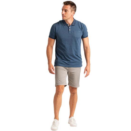 Men's Short Sleeve Polo Shirt in Striped Cotton with Pocket PRI2635 - Image 3