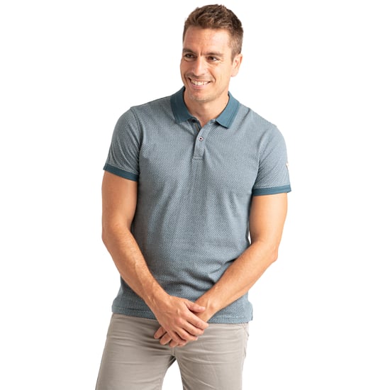 Heren Korte Mouwen Katoenen Polo Shirt met Micro-Design Textuur PRI2634 - Image 1