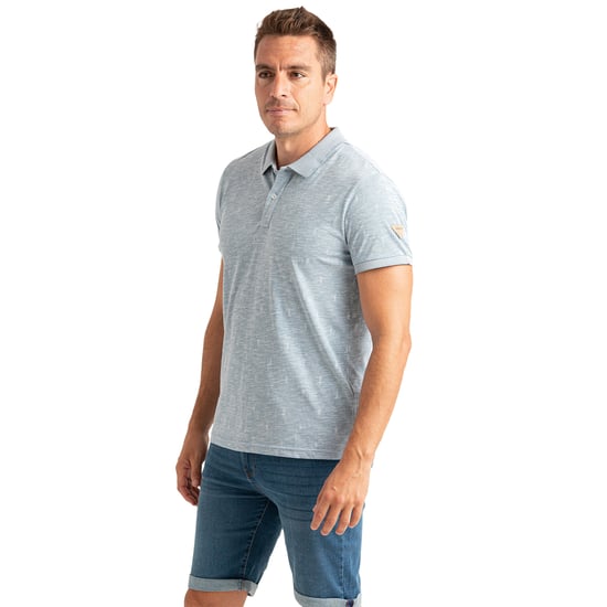 Heren Korte Mouw Polo met Vlamtextuur en Print PRI2645 - Image 1