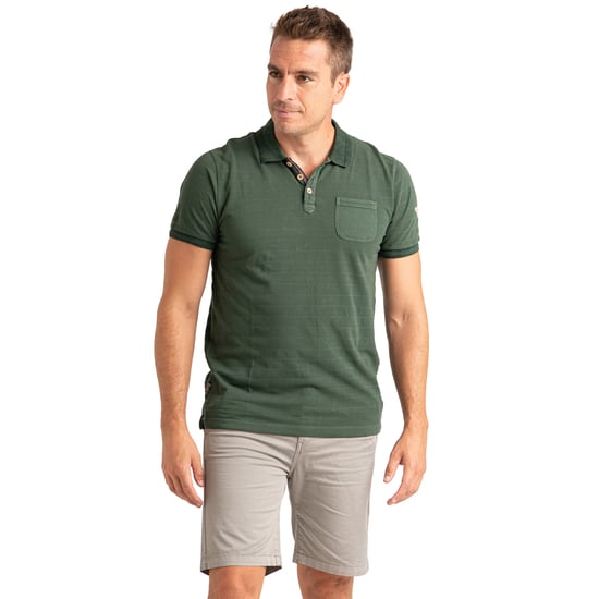 Heren Korte Mouwen Polo in Gestreepte Katoen met Pocket PRI2635 - Image 1