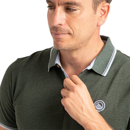 Heren Korte Mouw Polo Shirt, Katoen Melange Brei PRI2636 - Image 2