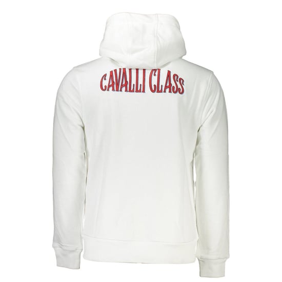 Cavalli Class Vit Bomull Herr Hoodie - Image 2