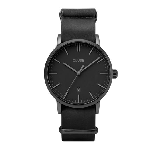 Cluse Zwarte Leren Horloge - Image 1
