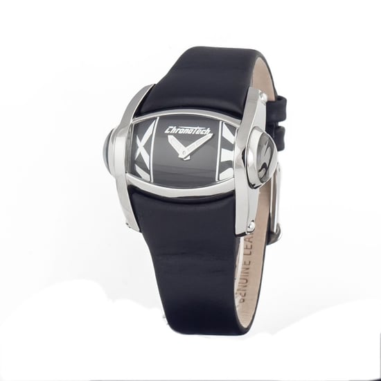 Chronotech Zwarte Leren Herenhorloge - Image 1