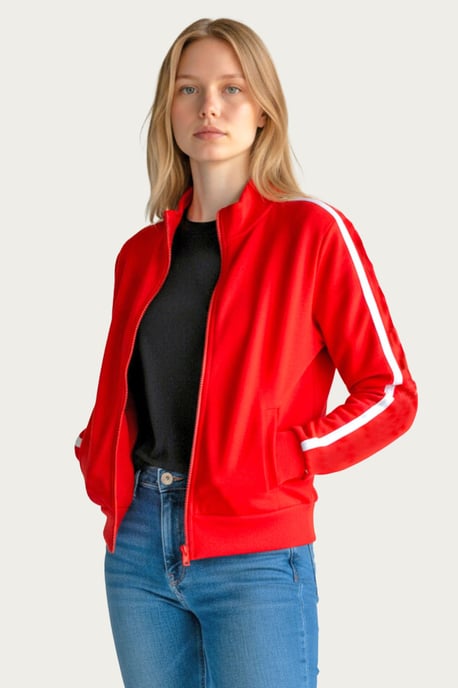 Red Retro Full Zip Track Jacket - Image 5
