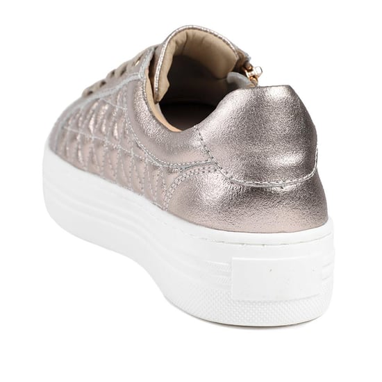 Jones Bootmaker Arianna Quilted Leather Zip & Lace Trainers - Image 3