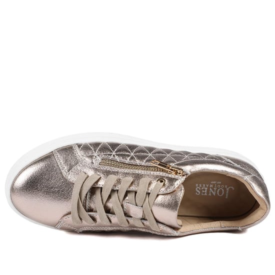 Jones Bootmaker Arianna Quilted Leather Zip & Lace Trainers - Image 4