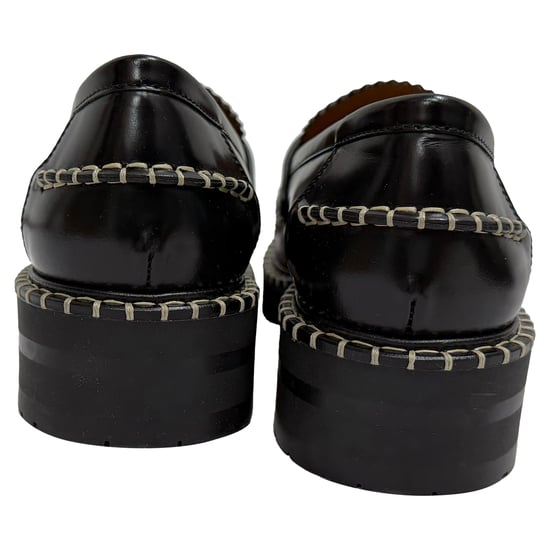 Chloé Noua Whipstitched Loafers in Black Leather - Image 3