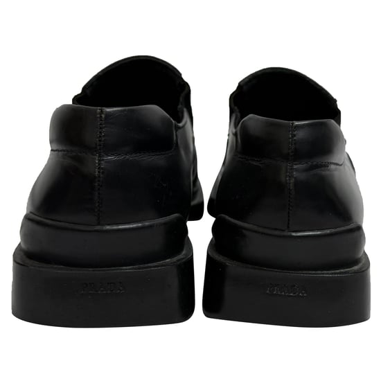 Prada Square-Toe Loafers in Black Leather - Image 3