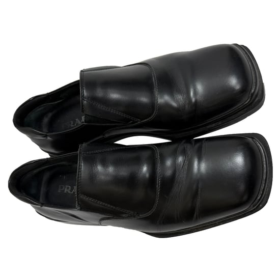 Prada Square-Toe Loafers in Black Leather - Image 5