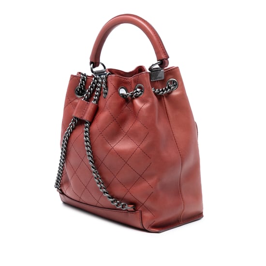 Tweedehands Medium Stitched Kalfsleren Urban Luxe Rugzak met Touwsluiting - Image 2