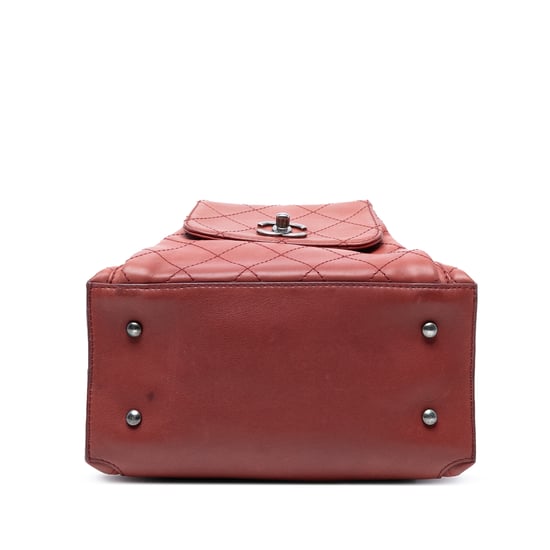 Tweedehands Medium Stitched Kalfsleren Urban Luxe Rugzak met Touwsluiting - Image 3
