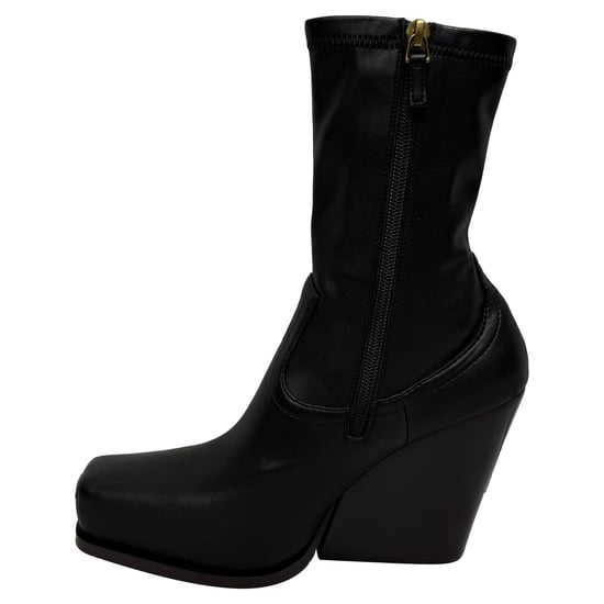 Stella McCartney Cowboy 80 Enkellaarsjes in Zwart Nepleer - Image 4