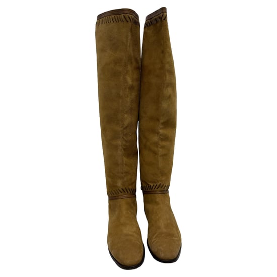 Jimmy Choo Kniehoge Laarzen met Franjeaccent in Bruin Suede - Image 2