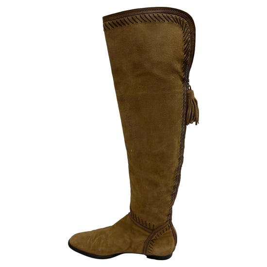 Jimmy Choo Kniehoge Laarzen met Franjeaccent in Bruin Suede - Image 4