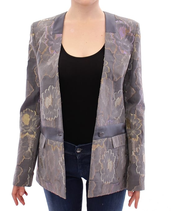 Bloemige Brocade Blazer Lange Mouwen V-hals - Image 5