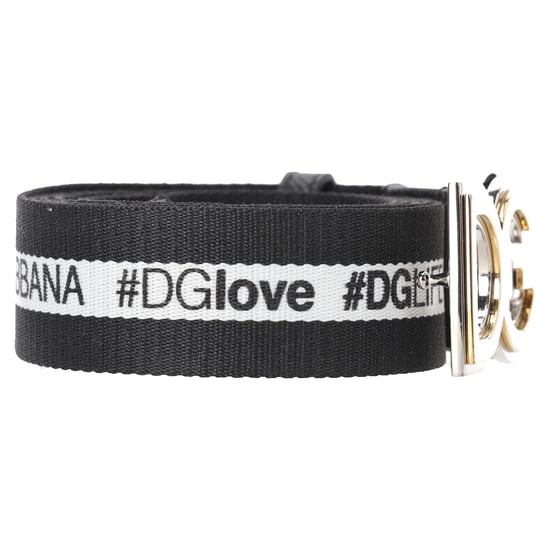 Dolce & Gabbana DG Logo Gesp Riem in Zwart Canvas - Image 4