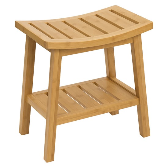 Casa di Elturo Bamboe badkamerkrukje met opbergrek douchekruk l39,5 x b25 x h46 cm - Image 1